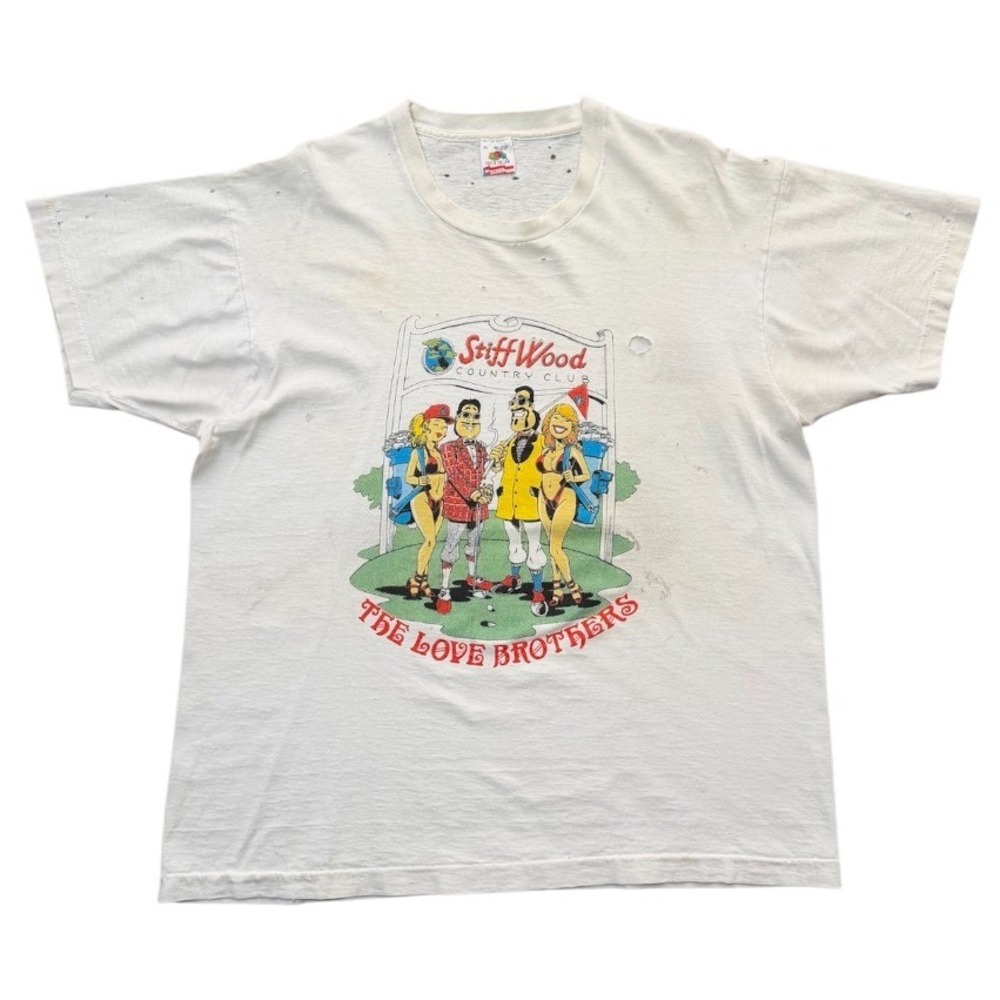 Vintage 90s Stiff Wood Country Club Love Brothers Graphic Funny Golfing T-shirt